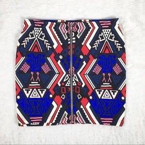 🔥2 for $15🔥H&M Tribal Print Zip Front Mini Skirt